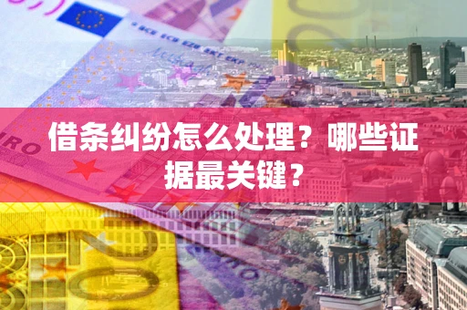 济南借条纠纷怎么处理？哪些证据最关键？
