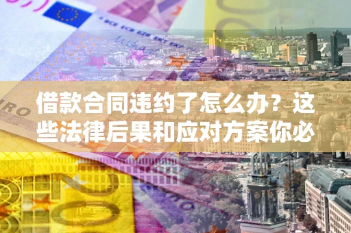 济南借款合同违约了怎么办？这些法律后果和应对方案你必须知道