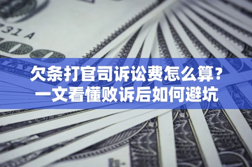 济南欠条打官司诉讼费怎么算？一文看懂败诉后如何避坑